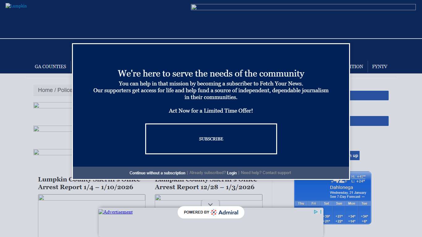 Arrest Reports Archives - LumpkinLumpkin