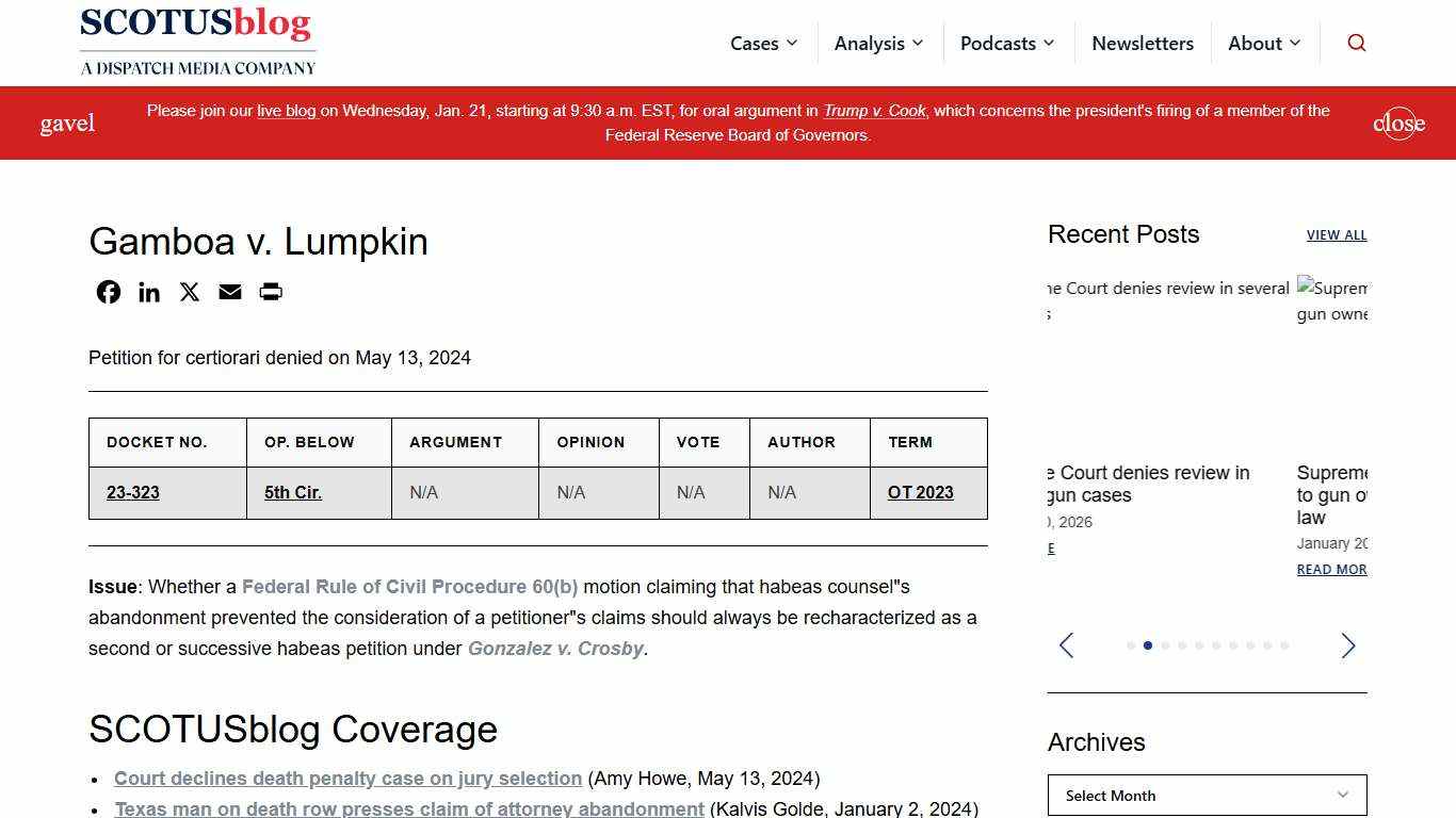 Gamboa v. Lumpkin - SCOTUSblog